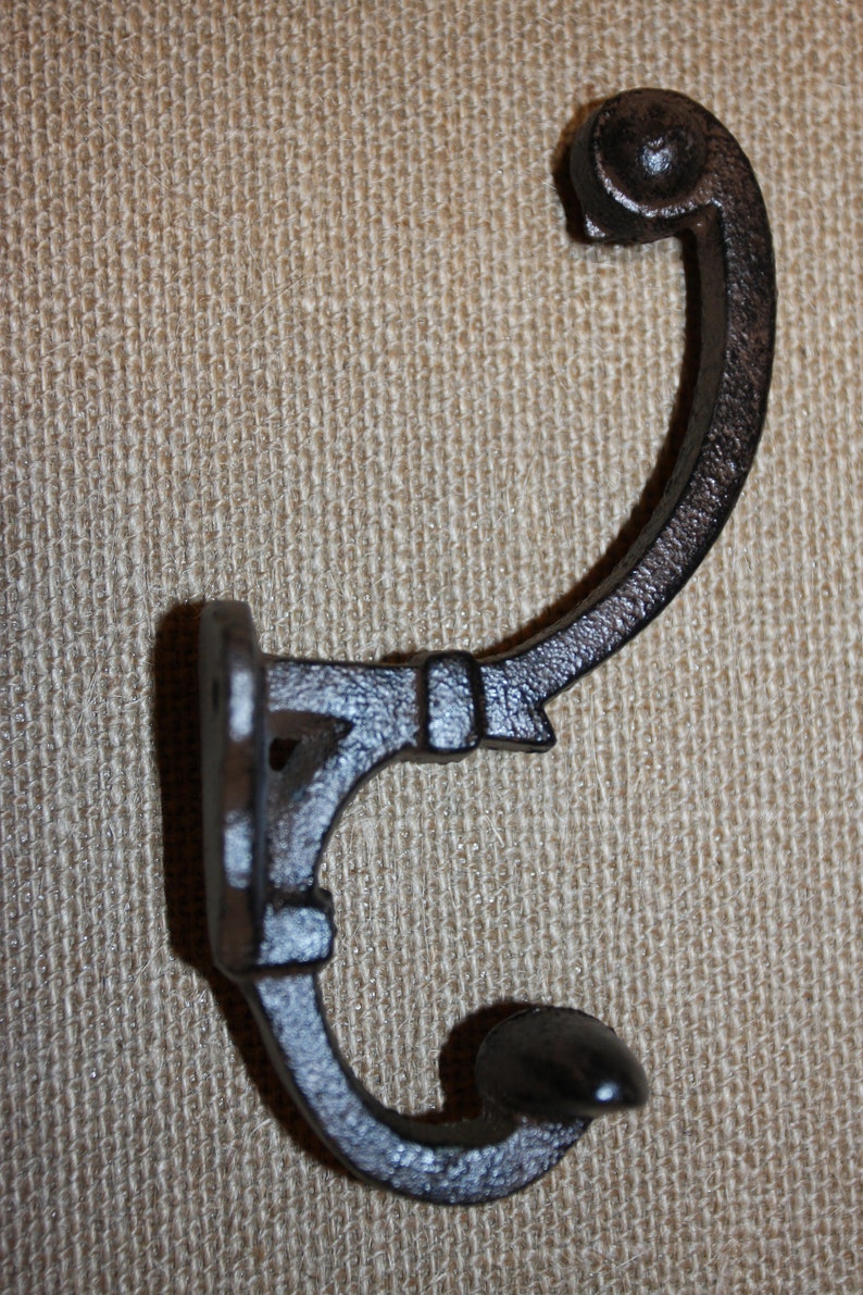 Cast Iron Wall Hooks Double Hooks, 5 1/4 inch, Volume Priced, H-110 Free Ship image 2