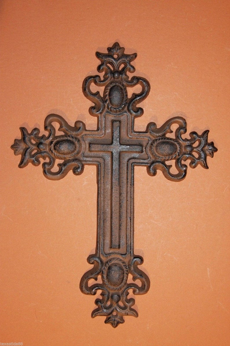 Extra Large Heavy Cast Iron Spanish Mission Wall Cross Etsy