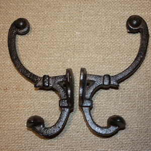 Cast Iron Wall Hooks Double Hooks, 5 1/4 inch, Volume Priced, H-110 Free Ship image 1