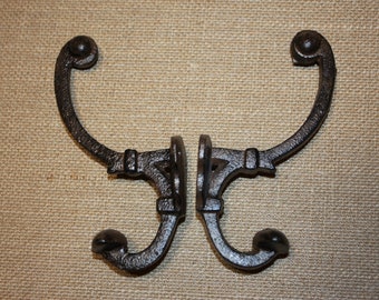 Cast Iron Wall Hooks Top Hook & Bottom Hook Combo, 5 1/4 inch, Volume Priced, H-110 Free Ship