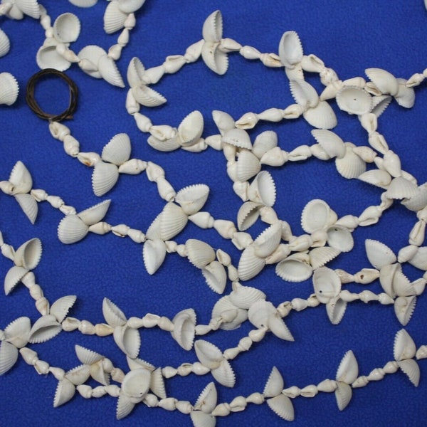 Extra Long Size Seashell Garland Small White Shells Natural Materials, 96"+, G-94 Free Ship