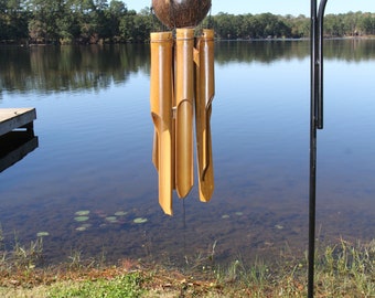 COCO BALL, Wind Chime, All Natural Products, Covered Porch, Balcony Decor, Tiki Decor, Gazebo, Housewarming Gift, G-119