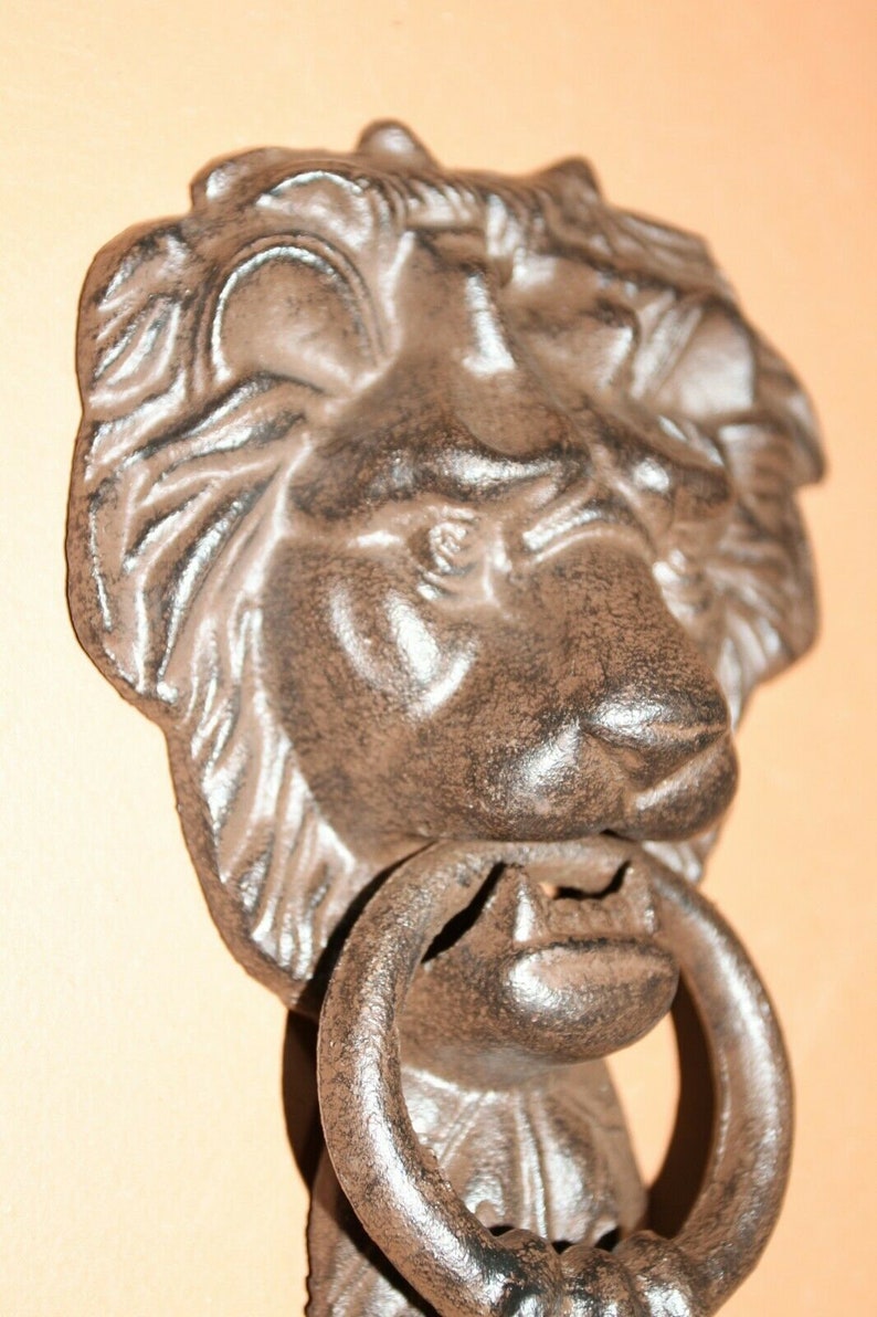 Lion Head Door Knocker / Door Pull Handle Set Cast Iron Etsy