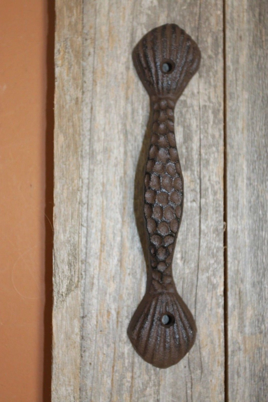 Rustic Beach House Kitchen Cabinet Pulls, Seashell Pulls, Cast Iron 7 ...