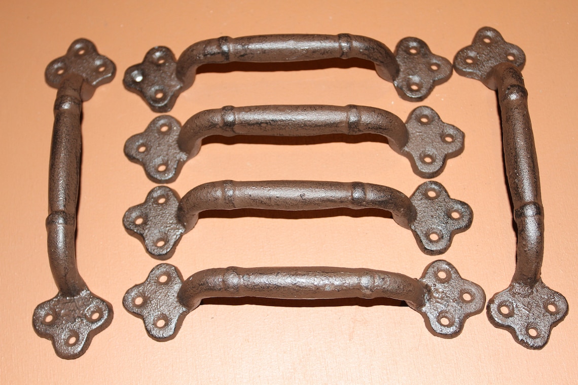 Large Decorative Door Pulls 7 7/8 Inch Center Cast Iron Etsy