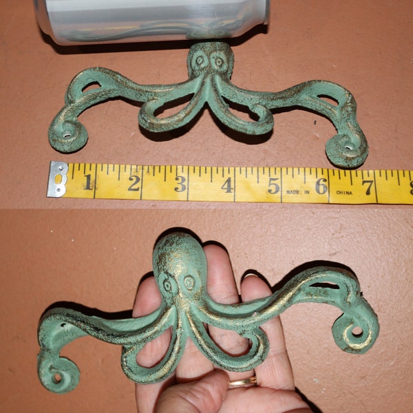 Beach Cottage Kitchen Cabinet Hardware Octopus Pulls, Cast Iron 6 7/8 inch, HW-53 Free Ship