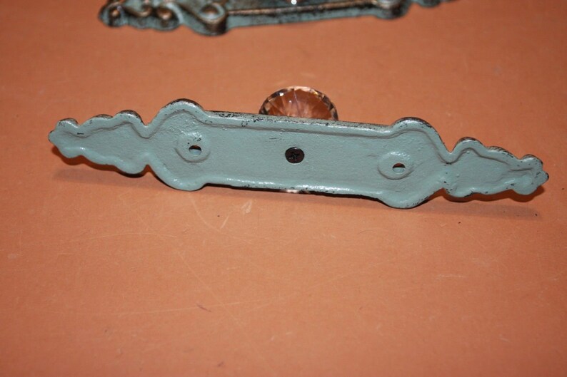 HW-25 Bronze Look Cast Iron 7 inches Antiqued Look Crystal Knob Kitchen Cabinet Cupbard Pull Handle