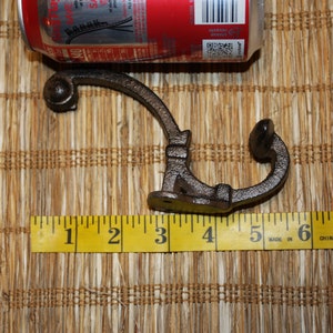 Cast Iron Wall Hooks Double Hooks, 5 1/4 inch, Volume Priced, H-110 Free Ship image 8