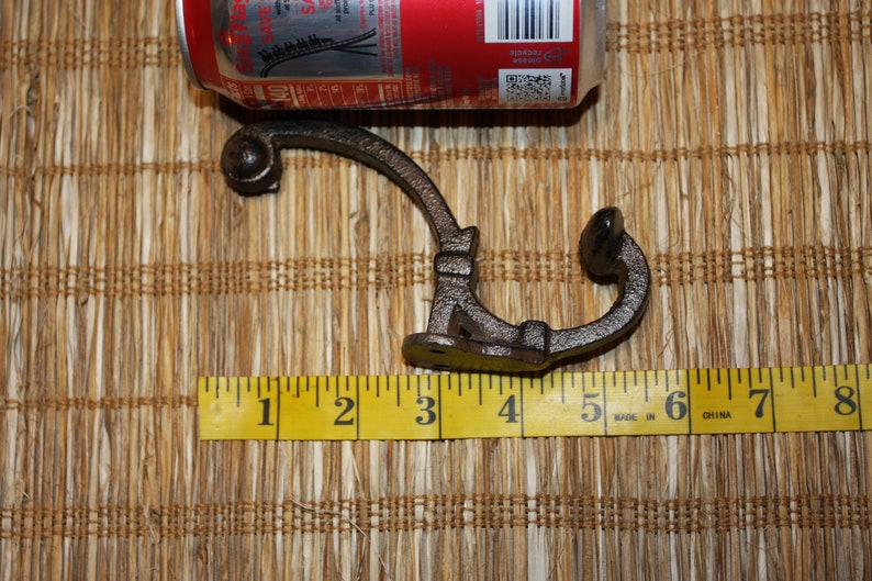 Cast Iron Wall Hooks Double Hooks, 5 1/4 inch, Volume Priced, H-110 Free Ship image 8