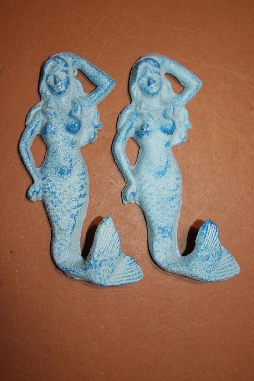 B-49a Bronze Look Mermaid Shelf Brackets Cast Iron 9 inch