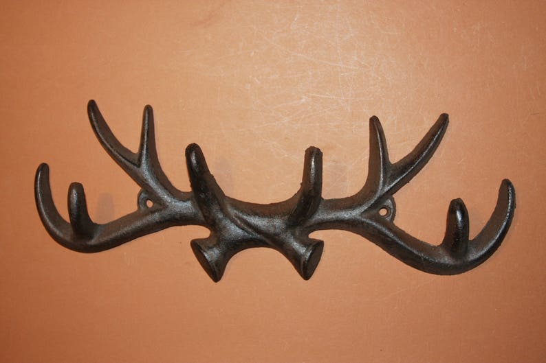 5 Deer Hunter Mudroom Coat Hooks Deer Hunter Decor Antler Etsy