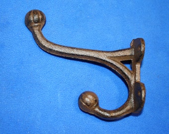 Rustic Cabin Mudroom Entryway Coat Hat Wall Hooks Cast Iron 5", Acorn Tip Design, Volume priced ~ H-45 Free Ship