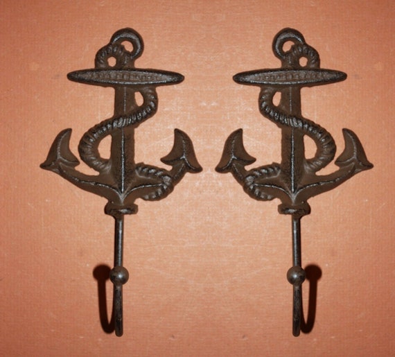 Rustic Mariner Wall Hooks Vintage Style Anchor Design, Cast Iron, N-48 Free  Ship 