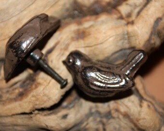 Small Bird Knobs, Cast Iron ~ 2 inches wide, HW-84  Expedited Shipping Included Free Ship