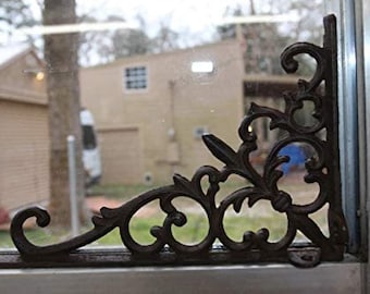 Large French Country Window Corner Corbels 3-D Both Sides, Cast Iron - 9 3/8 inch, B-26 Free Ship