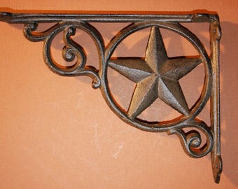 Rustic Star Patio Corbels, 9 Inch, Cast Iron, B-19 Free Ship