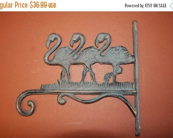 1) Floridian Valentines Day Gift, Lanai Flamingo Wall Mounted Plant Hanger, Antique-look Flamingo, Fast  BL-67 Free Ship