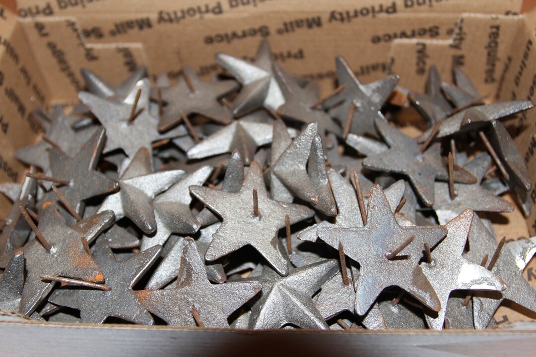 Star Shaped Shutter Clavos / Nail Heads Cast Iron 2 Inches, Volume
