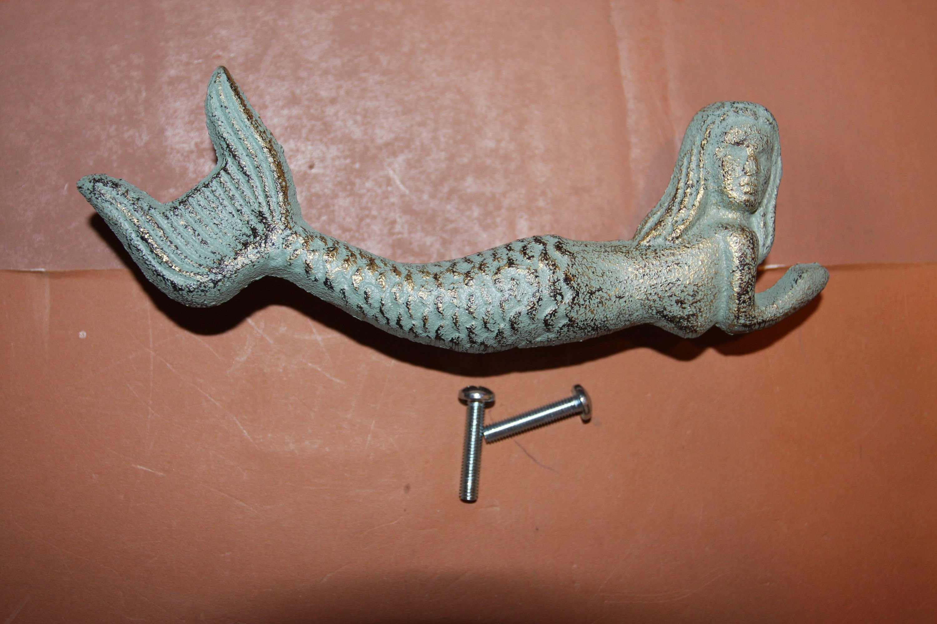 Mermaid Drawer Pulls Antiqued Bronze Look Cast Iron 7 inches Etsy