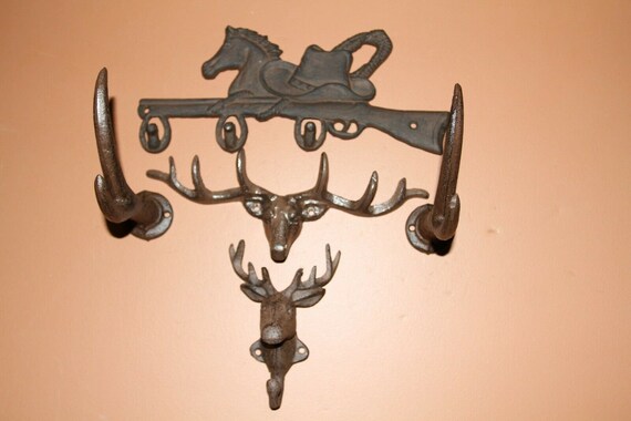 Deer Hunter Valentine Gift Rustic Lodge Coat Hook Rack Wall Hooks, Cast  Iron, Fall Hunt, 5 Items Free Ship -  Canada