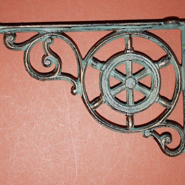 CORBELS, ships wheel, corbel, shelf brace, brackets, beach decor, collectibles, maritime decor, bath decor, Fathers Day gift, supply  B-31