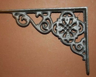 Antique Style Medium Shelf Brackets, 6 1/2 inch, Cast Iron, RAW, B-11 Free Ship