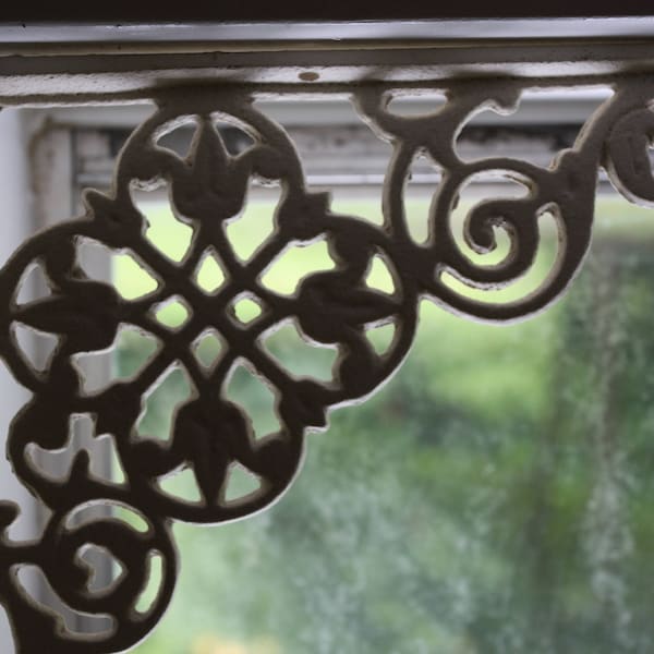 Country Cottage Window Corner Accent Corbels Brackets, 6 1/2 inch, Cast Iron, RAW, B-11 Free Ship