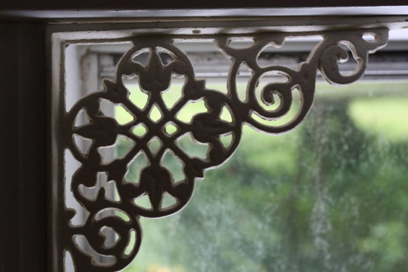 Small Antique Look Window Corner Brackets 6 1 4 Inch Image 0