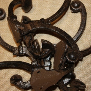 Cast Iron Wall Hooks Double Hooks, 5 1/4 inch, Volume Priced, H-110 Free Ship image 10