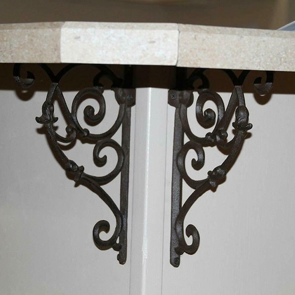 Elegant Farmhouse Kitchen Island Countertop Bracket Accents, 10 1/8 inch, Cast Iron, B-8 Free Ship