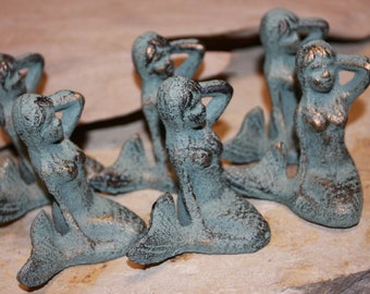 Cast Iron Mermaid Figurines, Small, Quantity Priced, N-55a Free Ship