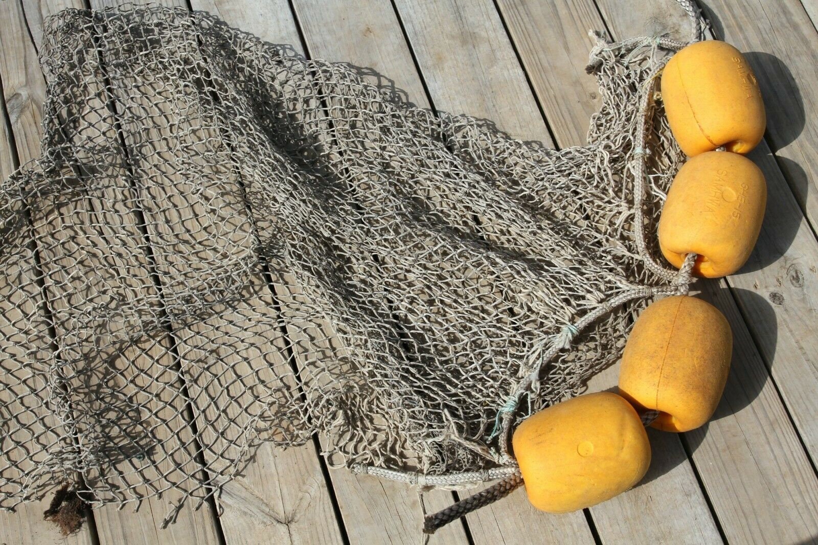 Large Authentic Ocean Fishing Netting Rope Floats Display Decor 3  Assemblies Free Ship 