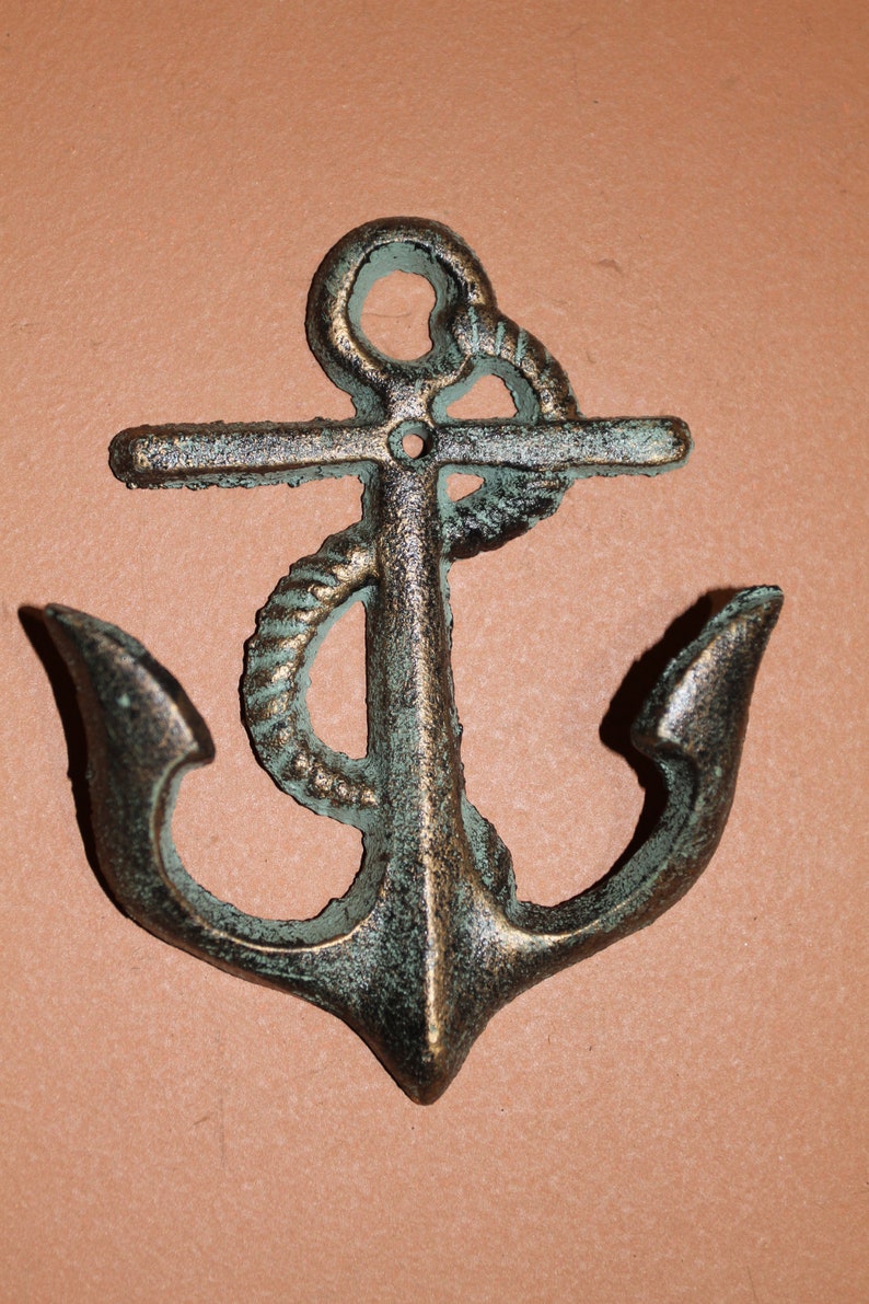 Nautical Bath Towel /robe / Wall Hooks Bronze Look Cast Etsy