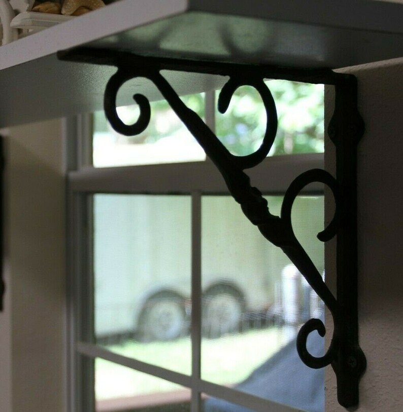 Farmhouse Window Shelf Brackets Solid Cast Iron Classic Etsy