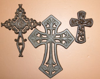 New! 3 PC Hanging Wall Cross "Everlasting" Collection Set, Rustic decor, religious, spirituality gift ideas and more! Ships Free!