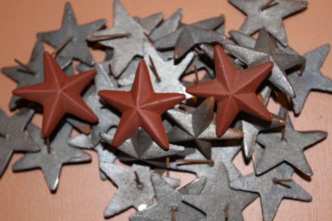 Western Star Shutter Clavos / Rustic Nail Heads Cast Iron 2 Etsy
