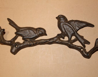 Song Bird Decor Gift For Mom / Song Birds Wall Hook Rack, 9 1/4 inch, H-14B Free Ship