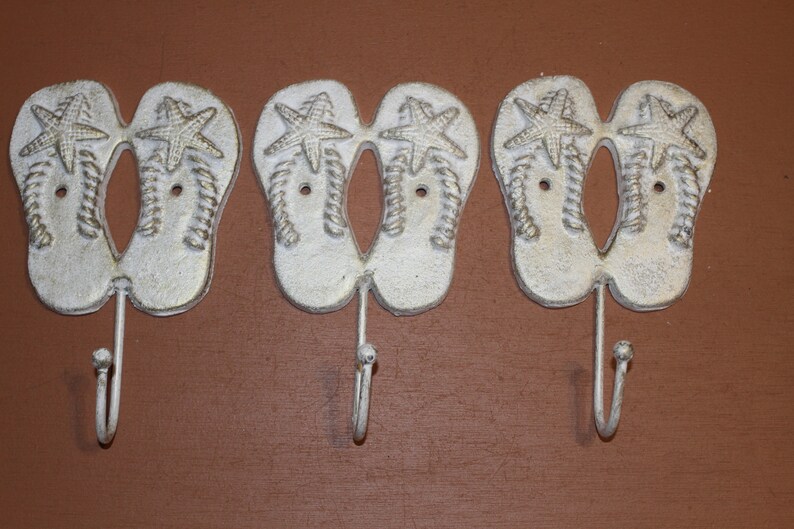 Beach Bathroom Towel Hooks Cast Iron 7 3/8 Inch 4 of H123 Etsy