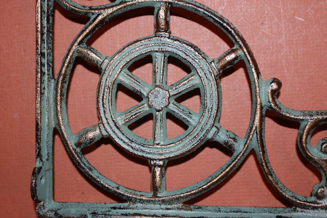 Nautical Shelf Brackets 9 Inch Bronze Look Cast Iron B31 Etsy