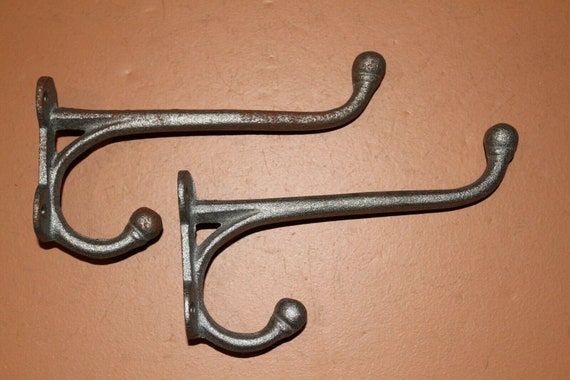 Large Old Fashion Hook Wall Hook, Unfinished Raw Rusty Cast Iron 7 3/4,  H-92 Free Ship 