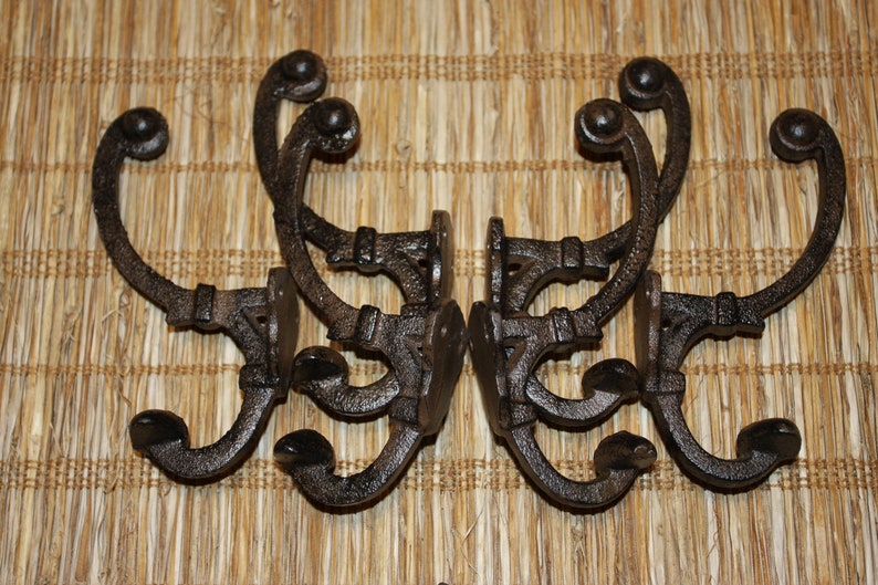 Cast Iron Wall Hooks Double Hooks, 5 1/4 inch, Volume Priced, H-110 Free Ship image 7