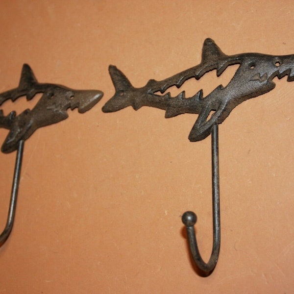 Shark Home Decor Gift Cast Iron Wall Hooks, N-37 Free Ship