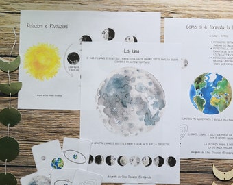 Mond-Nomenklaturkarten 2 Montessori, Nomenklaturen Stufe II, Homeschooling-Material, Montessori-Material, kosmische Bildung 2