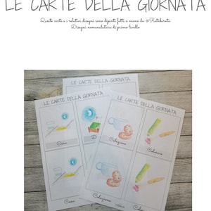 Carte delle routine, carte della settimana, flashcards abitudini, regalo bambini, regalo mamme, Nomenclature Montessori, Flashcards