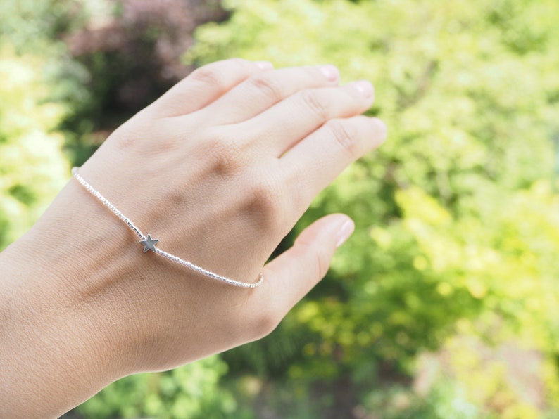 Dainty and Delicate Beaded Bracelet with Star Bead