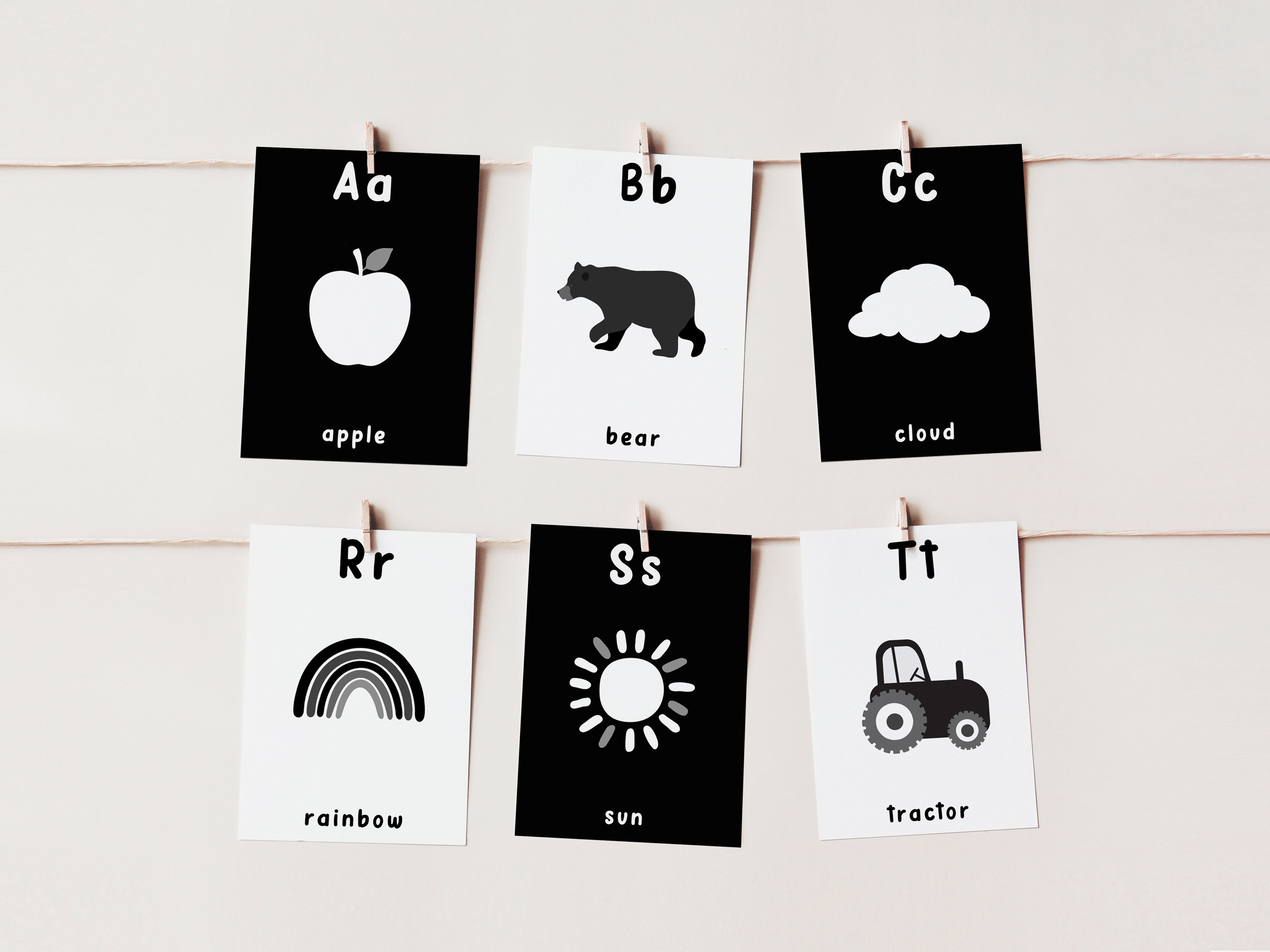 Baby Sensory Alphabet Cards, Printable High Contrast Flash Cards