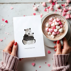Carte imprimable câlin ours, maman ours, ours pour la fête des mères, spécial maman, câlins ours, carte amour, âme soeur imprimable, amour panda, anniversaire d'ours