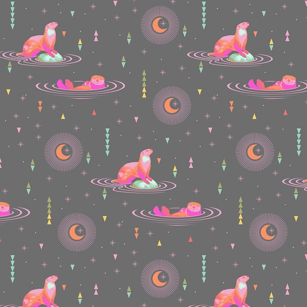 Tula Pink Spirit Animal Otter and Chill in Star Light (OOP) - 1 Fat Quarter