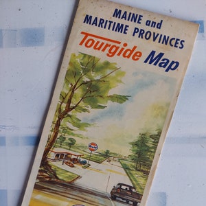 1965 Maine wegenkaart Canadese Provincie wegenkaart -RARE