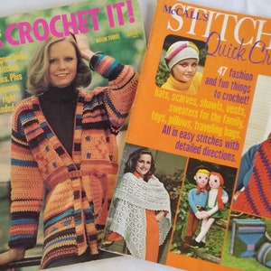 Années 1970 MaCalls Crochet magazines vintage Patrons de crochet 2 magazines inclus